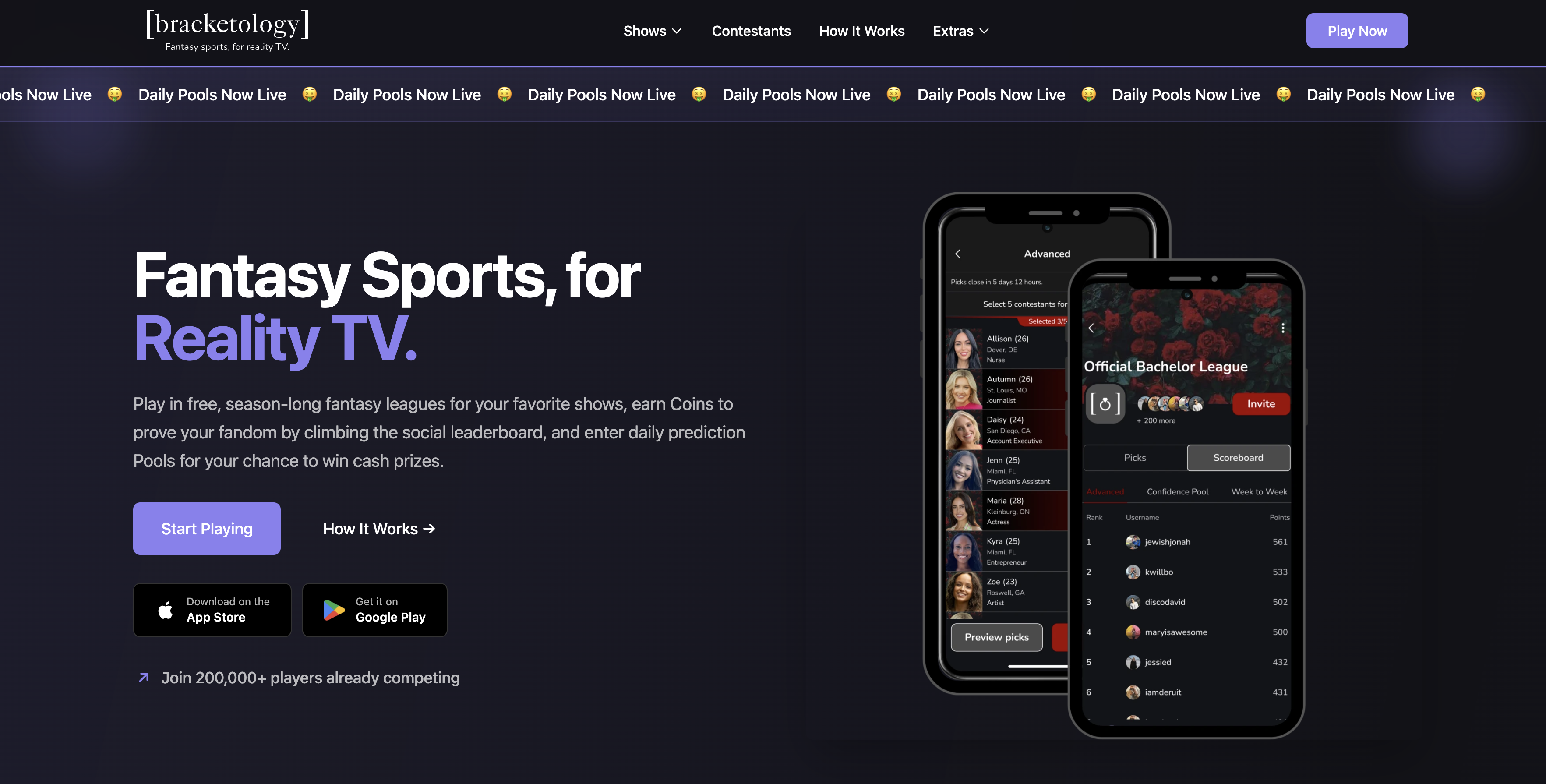 Bracketology marketing site